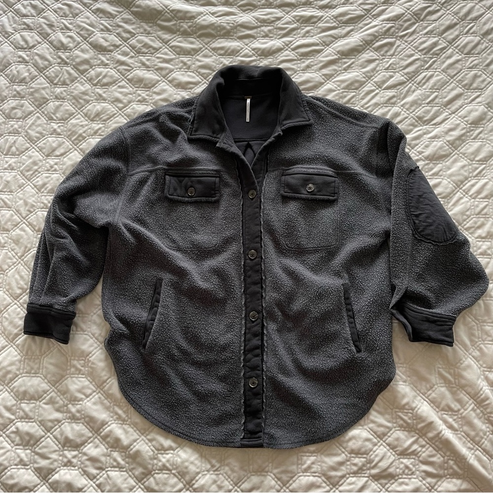 EUC Free People Ruby Jacket size M in Incense Black & Gray color
